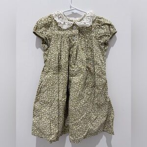 Floral Green Kids Casual Dress
